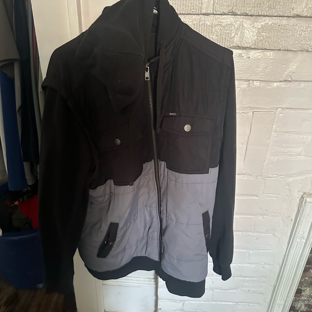 RVCA Large full zip hooded jacket